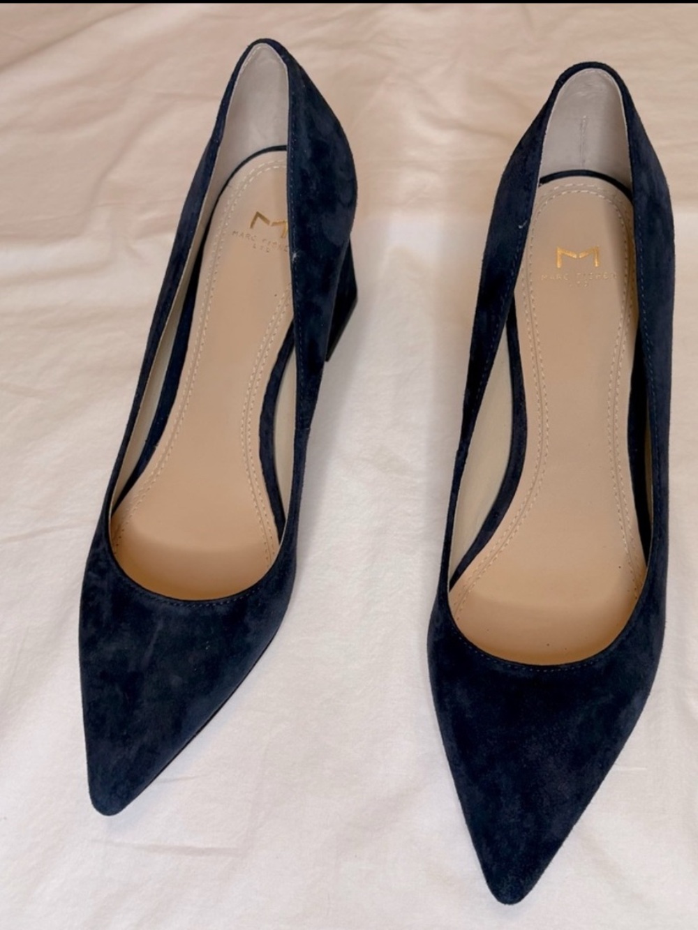 Marc Fisher Navy Blue Suede Heels